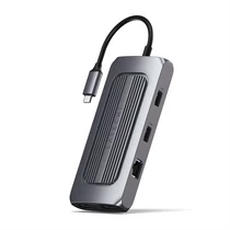 Satechi Aluminium USB-C Multiport MX Adapter (Dual 4K HDMI 60Hz / 30Hz, USB-C PD 100W, RJ45, 1xUSB-C , 2xUSB, SD, jack) Satechi