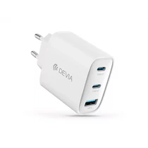 DEVIA Extreme Speed Series 65W GaN PD gyorstöltő adapter USB + 2xType-C - fehér DEVIA