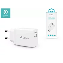 DEVIA UNIVERZÁLIS USB HÁLÓZATI TÖLTŐ ADAPTER 2XUSB - 5V / 2,4A - SMART SERIES 2 USB CHARGER - WHITE DEVIA