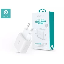 DEVIA HÁLÓZATI TÖLTŐ ADAPTER TYPE-C BEMENETTEL - 30W - SMART SERIES PD3.0 QUICK CHARGER - WHITE DEVIA