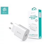 DEVIA HÁLÓZATI TÖLTŐ ADAPTER TYPE-C BEMENETTEL - 25W - SMART SERIES PD3.0 QUICK CHARGER - WHITE DEVIA