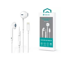 DEVIA UNIVERZÁLIS SZTEREÓ FELVEVŐS FÜLHALLGATÓ - LIGHTNING - STAR SERIES EARBUDS LIGHTNING EARPHONE - FEHÉR DEVIA