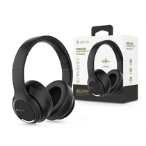 DEVIA WIRELESS BLUETOOTH SZTEREÓ FEJHALLGATÓ BEÉPÍTETT MIKROFONNAL - KINTONE SERIES WIRELESS HEADPHONES V2 - FEKETE DEVIA