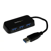 BLACK 4 PORT MINI USB 3.0 HUB .