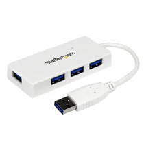 WHITE 4 PORT MINI USB 3.0 HUB .