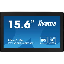 iiyama touch monitor, 15,6", 1920 x 1080, 16:9, 450cd, 5ms, 1000:1, HDMI / DP TF1633MSC-B1 Iiyama