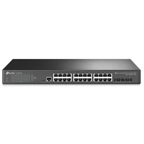 TP-LINK Switch 24x1000Mbps + 4x10G SFP+ + 2xkonzol port, Menedzselhető, TL-SG3428X