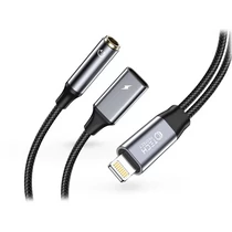 TECH-PROTECT LIGHTNING - 3,5 MM JACK + LIGHTNING ADAPTER, FEKETE / SZÜRKE TECH-PROTECT