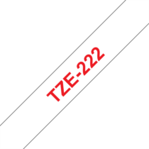 BROTHER szalag TZe-222, Fehér alapon Piros, Laminált, 9mm  0.35", 8 méter