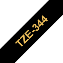 BROTHER szalag TZe-344, Fekete alapon Arany, Laminált, 18mm  0.7", 8 méter