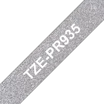 BROTHER Prémium feliratozó szalag TZEPR935, Ezüst alapon fehér színű szalag 12 mm széles, 8m Brother