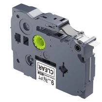 Utángyártott BROTHER TZeS121 szalagkazetta 9mm x 8m átlátszó alapon fekete White Box