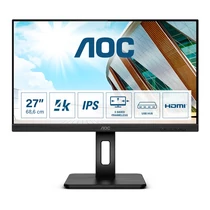 AOC IPS monitor 27" U27P2, 3840x2160, 16:9, 350cd / m2, 4ms, 2xHDMI / DisplayPort / 4xUSB, Pivot, hangszóró AOC