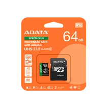 ADATA Memóriakártya MicroSDXC 64GB + Adapter SPEED PLUS UHS-I U3 (160 / 140) ADATA