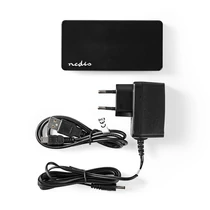 Nedis UHUBU2730BK aktív 7 portos USB HUB, USB 2.0, 5V táp NEDIS