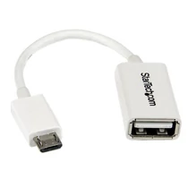 5 WHITE MICRO USB OTG CABLE .