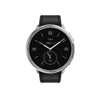 Amazfit Active 2 NFC (Round) Black Leather + Red Silicone strap