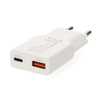 Nedis WCHA30WT gyorstöltő USB-A / USB-C töltő, PD3.0, 30W, fehér NEDIS