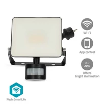 Nedis WIFILOFS21FBK mozgásérzékelős kűltéri lámpa, 1620 lm, Wi-Fi, 20 W, Meleg fehértől hideg fehérig, 3000 - 6500K NEDIS