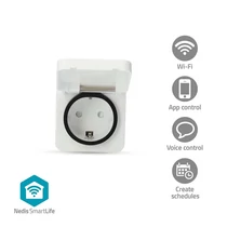 Nedis WIFIPO130FWT kültéri okos konnektor, Wi-Fi, IP44, fogyasztás mérő, 3680 W, földelt érintkező, Android™ / IOS NEDIS