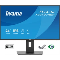 IIYAMA ProLite monitor, IPS, 23.8", 1920x1080, 16:9, 350 cd / m˛, 1ms, 1500:1, HDMI / DisplayPort / USB / RJ45 Iiyama