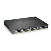 ZYXEL Switch 48x1000Mbps (48xPOE) + 4xGigabit kombó SFP + , Fémházas Menedzselhető, Rackes (48GbE POE port), XGS1930-52HP-