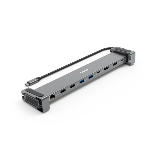 HAMA 00200145, UUSB 3.1 TYPE-C, 9IN1 DOKKOLÓ ADAPTER (USB3.1,2XHDMI,LAN,USB-C,PD) - szürke HAMA