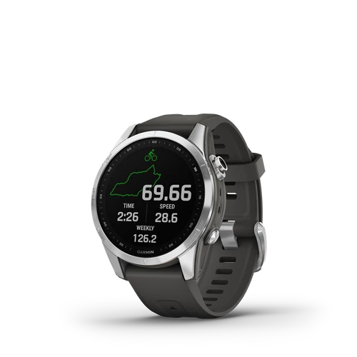 Garmin fenix 7s silver grafit színű szilikon szíjjal