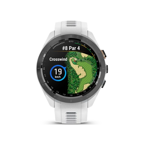Garmin approach s70 (42mm) black ceramic white band