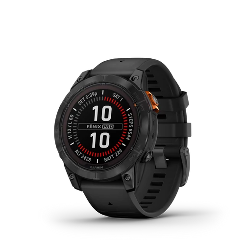 Garmin fenix 7 pro solar gray w / black silicone band