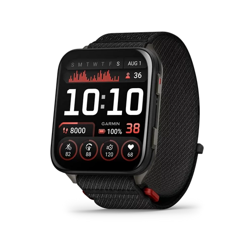 Garmin venu x1 black titanium, black comfortfit nylon band
