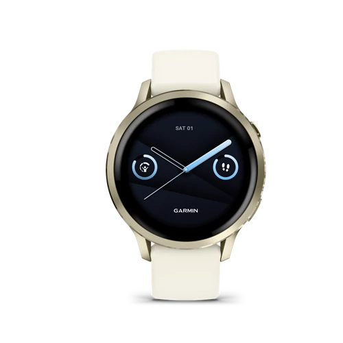 Garmin venu 4 - 41 mm, lunar gold, ivory silicone band