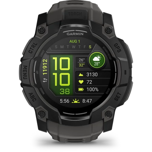 Garmin instinct 3, 50mm amoled, black, grey strap