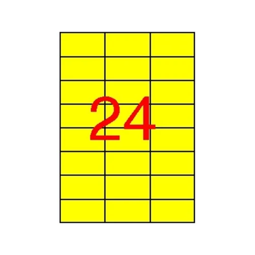 APLI Etikett, 70x37 mm, színes, , sárga, 480 etikett / csomag APLI