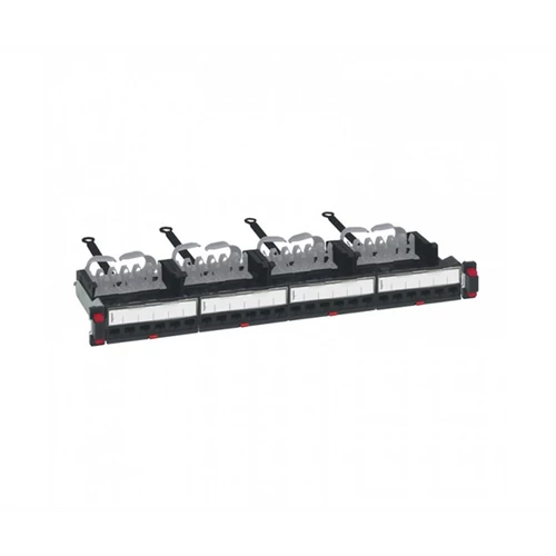 LEGRAND patch panel 19`-1U 24xRJ45 Cat5e árnyékolt (FTP) 6xRJ45 kazettás / LCS3 gyorscsatlakozós portok egyenes 100MHz 1G Legrand