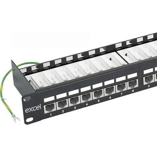 EXCEL Patch Panel Cat.6 FTP 24 portos 1U, fekete