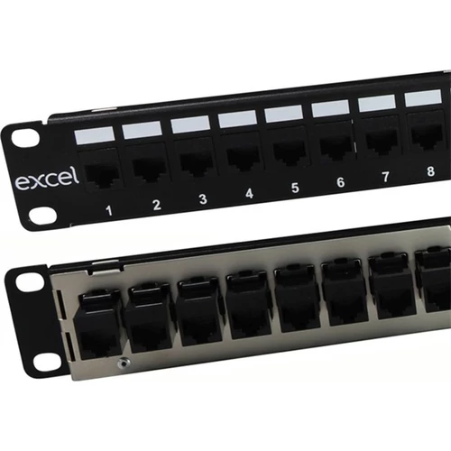 EXCEL Patch Panel Cat.5e UTP 24 portos 1U, fekete (RJ45-RJ45)