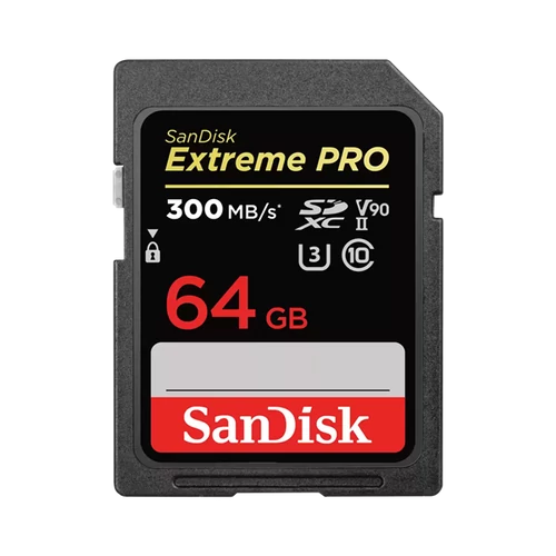 SANDISK 121505, SDXC EXTREME PRO KÁRTYA 64GB, 300MB / s, UHS-II, CL10 10, U3, V90