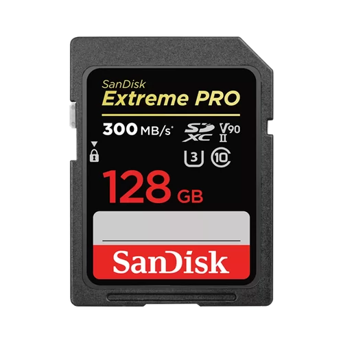 SANDISK 121506, SDXC EXTREME PRO KÁRTYA 128GB, 300MB / s, UHS-II, CL10 10, U3, V90