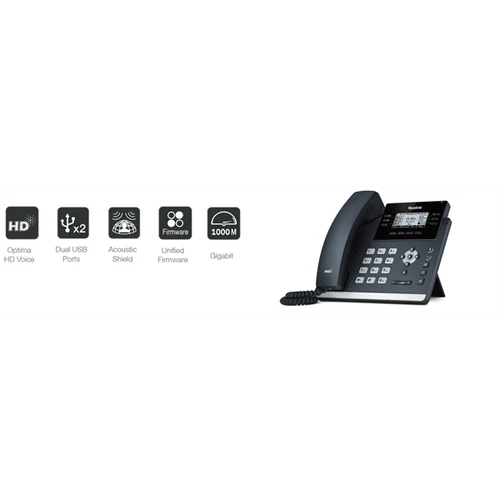 YEALINK Telefon - SIP-T42U VoIP 12 vonalas LCD kijelző, 2xUSB, POE YEALINK