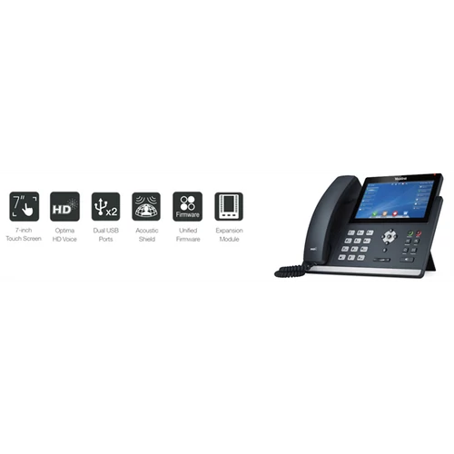 YEALINK Telefon - SIP-T48U VoIP 16 vonalas LCD Érintőképernyős, Wi-Fi, 2xUSB, POE YEALINK