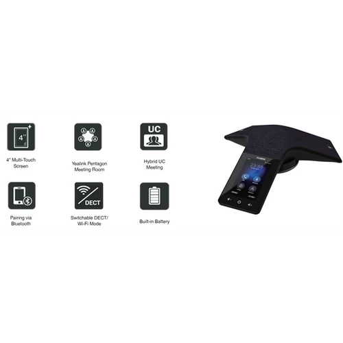 YEALINK Telefon - CP935W HD IP Konferencia kivitel, Bluetooth, Wi-Fi, Érintőkijelző YEALINK