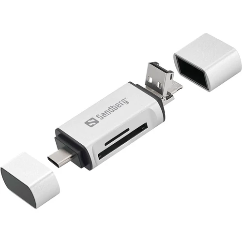 SANDBERG Kártyaolvasó, Card Reader USB-C + USB + MicroUSB Sandberg