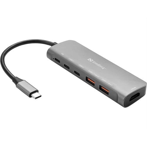 SANDBERG USB-C Dokkoló HDMI + 2xUSB-A + 2xUSB-C + PD100W Sandberg