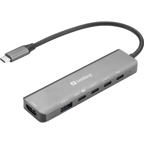 SANDBERG USB-C 6-in-1 MediaDock, 6xUSB / 1xHDMI Sandberg