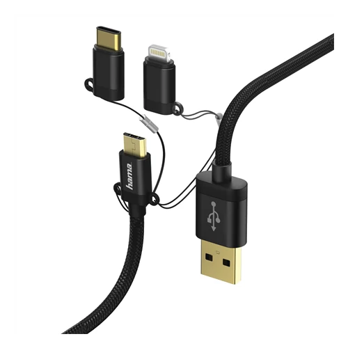 HAMA adatkábel 3in1 micro usb / type-c / lightning 1m