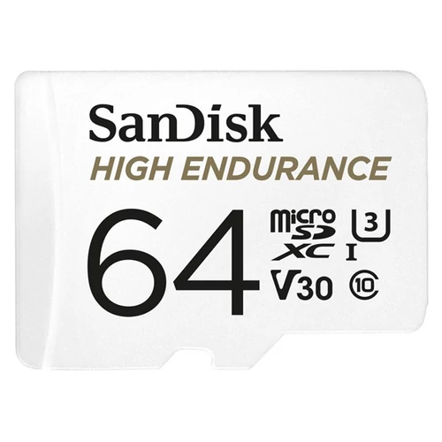 SANDISK 183566, MICRO SDXC KÁRTYA HIGH ENDURANCE 64GB, 100 MB / S, C10, U3, V30