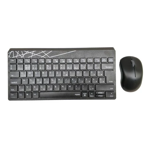 RAPOO 190800, MULTIMODE "8000M" BLUETOOTH + 2,4GHZ BILLENTYŰZET + EGÉR SZETT, FEKETE Rapoo