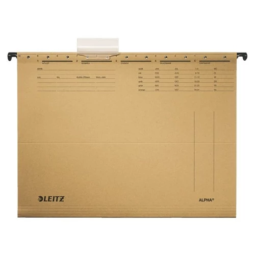 LEITZ Függőmappa, karton, A4,"Alpha Standard", natúr Leitz