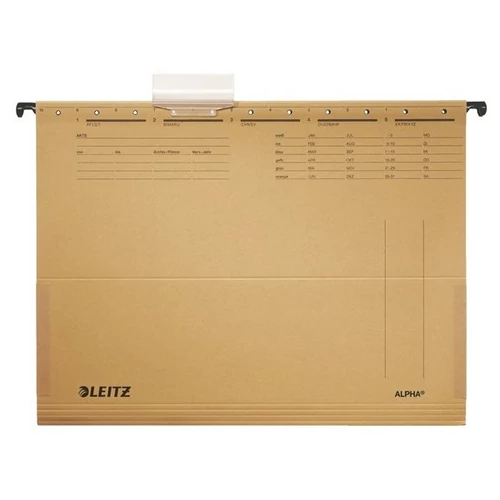 LEITZ Függőmappa, oldalvédelemmel, karton, A4,"Alpha", natúr Leitz
